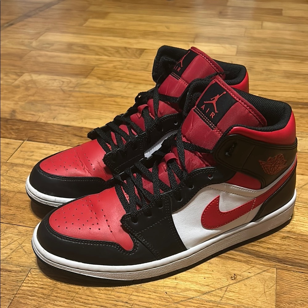 Jordan 1 Men's Red, Black, and White